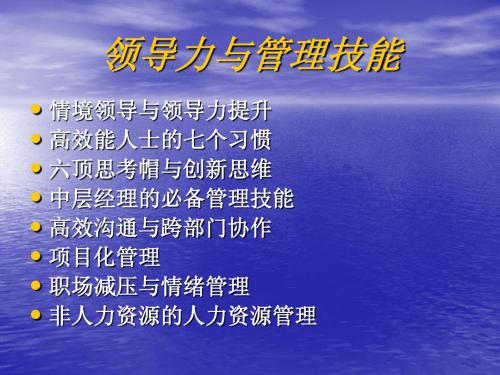 领导力与管理技能