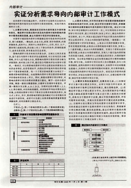 实证分析需求导向内部审计工作模式
