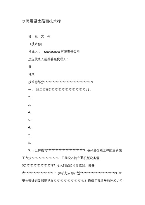 水泥混凝土路面技术标.doc