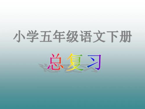 人教版五年级语文下册总复习课件