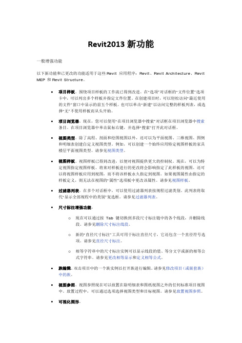 Revit2013新功能
