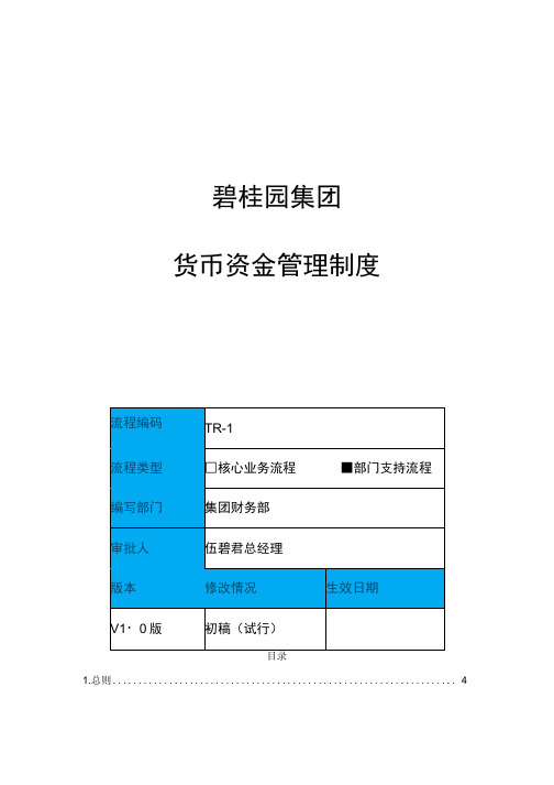 碧桂园集团货币资金管理制度