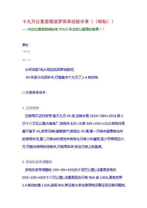 二十万公里波罗保养经验