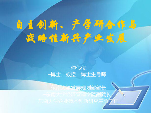 自主创新、产学研合作和战略性新兴产业发展(ppt 49页)
