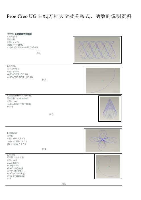 Proe-Creo-UG曲线方程大全及关系式、函数的说明资料