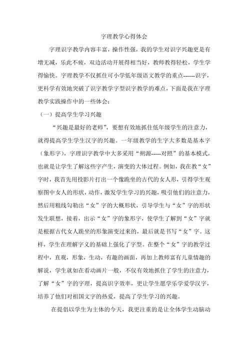字理教学心得体会