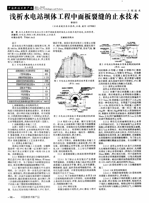 浅析水电站坝体工程中面板裂缝的止水技术