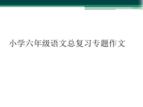 小学六年级语文总复习专题作文