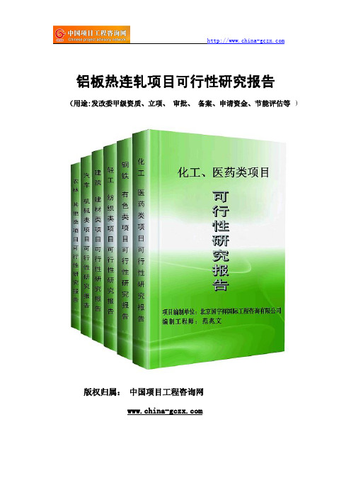 铝板热连轧项目可行性研究报告(专业经典案例)