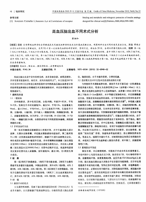 高血压脑出血不同术式分析