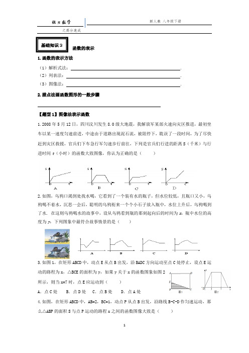 函数的三种表示方法对应典型练习题(图像法、列表法、解析法)