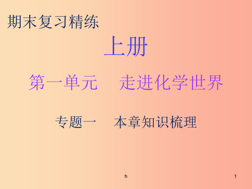 2019秋九年级化学上册 期末复习精炼 第一单元 走进化学世界 专题一 本章知识梳理课件  新人教版
