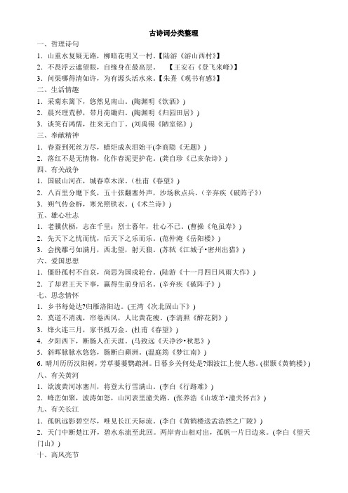 2013中考必背古诗词(精心整理版)