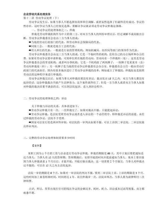 企业劳动关系处理实务-12. 劳动争议处理(下)