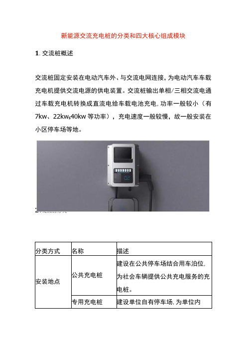 新能源交流充电桩的分类和四大核心组成模块