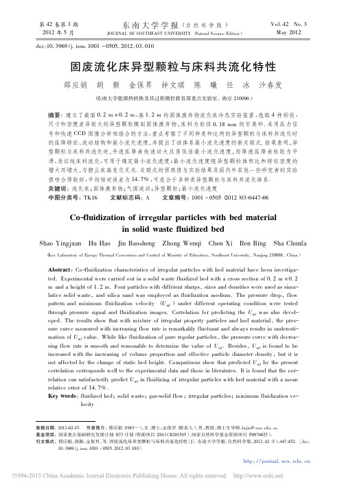 固废流化床异型颗粒与床料共流化特性