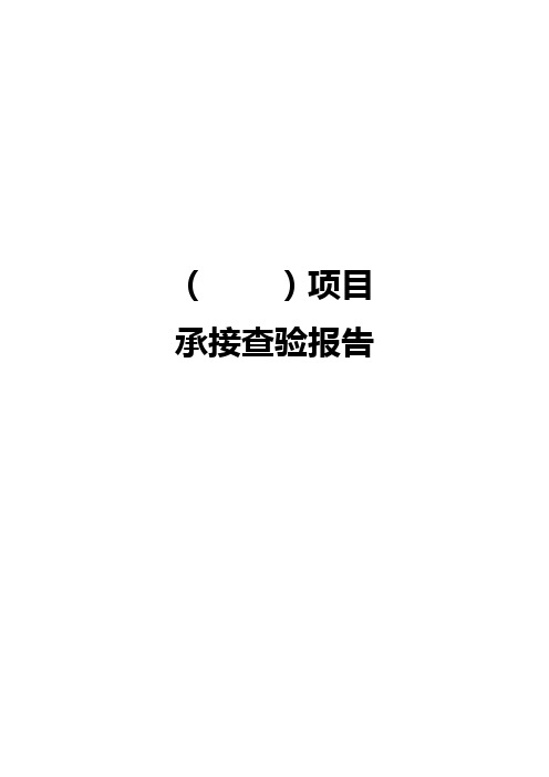 承接查验报告