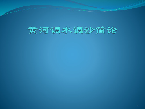 黄河调水调沙简论