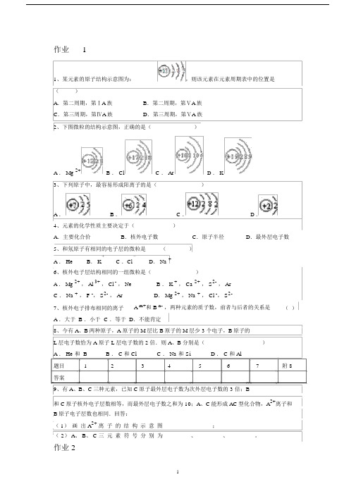 (完整版)高中化学必修二元素周期律练习题.doc