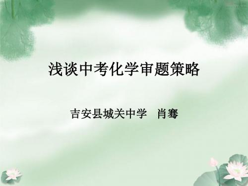 浅谈中考化学审题策略 PPT教学课件 通用