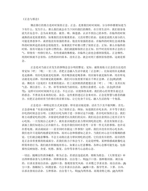 正念与邪念