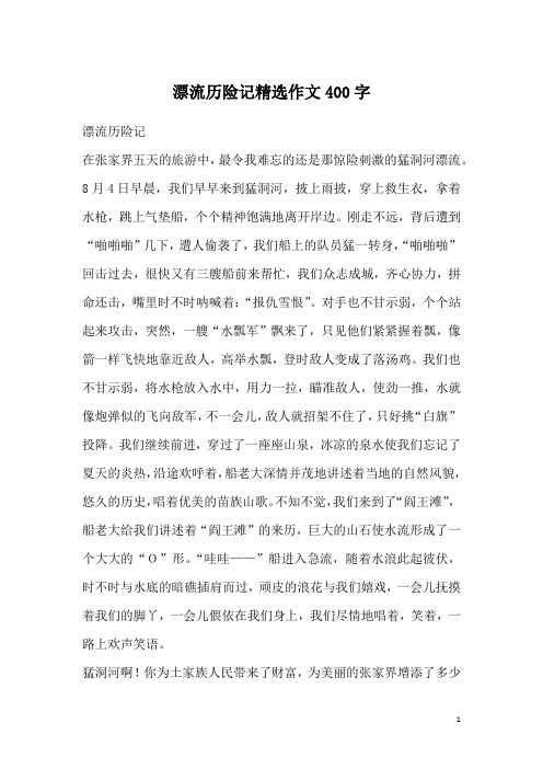 漂流历险记精选作文400字