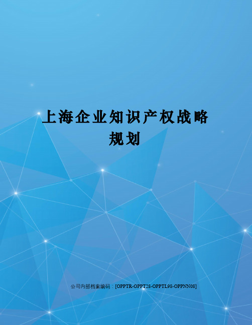 上海企业知识产权战略规划