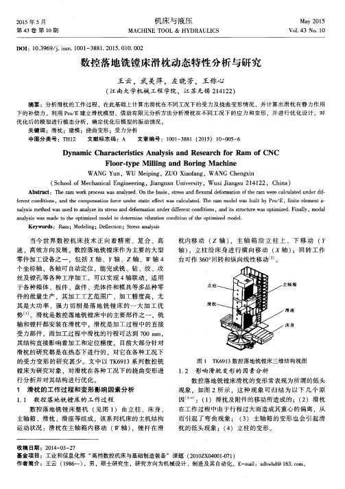 数控落地铣镗床滑枕动态特性分析与研究