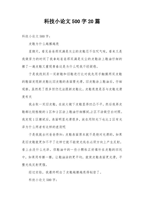 科技小论文500字20篇