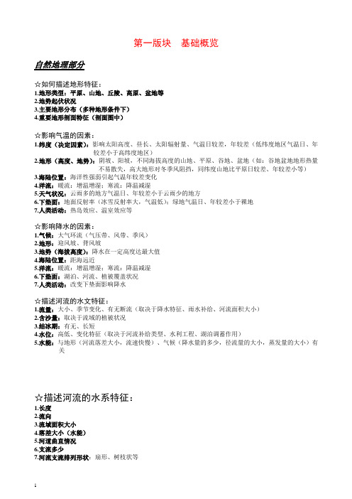 【精编】衡水高考2014高考地理大题答题模板.doc