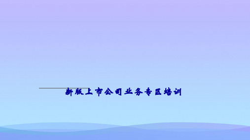 【精品】深交所新上市公司业务专区培训PPT资料