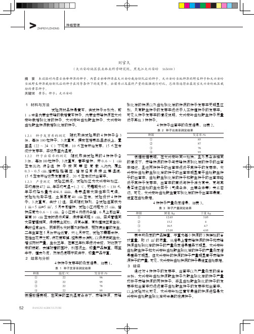 黄芩栽培种子的对比试验——以大兴安岭为例