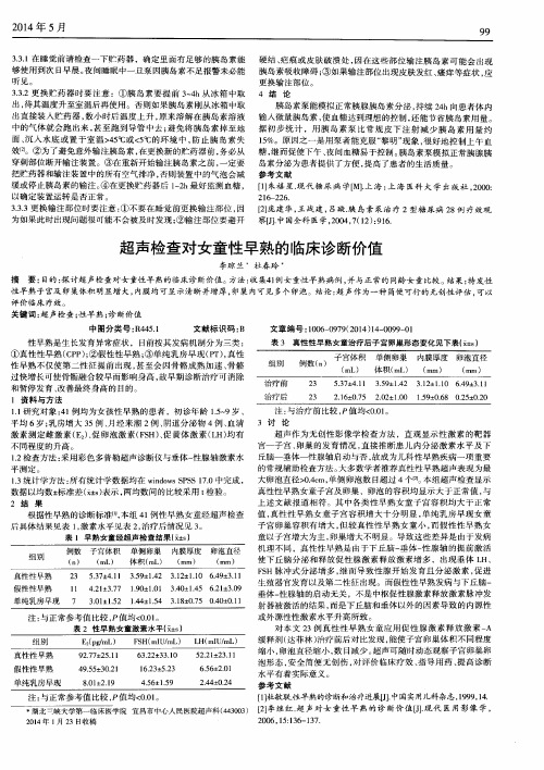 超声检查对女童性早熟的临床诊断价值