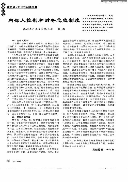 内部人控制和财务总监制度