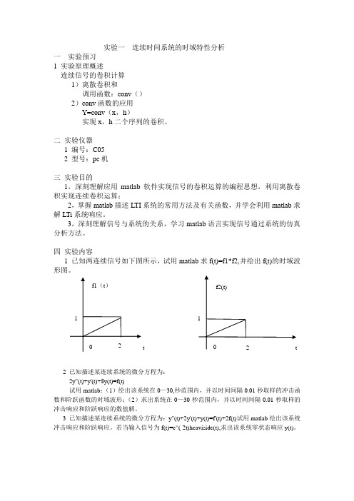 信号与系统实验报告2