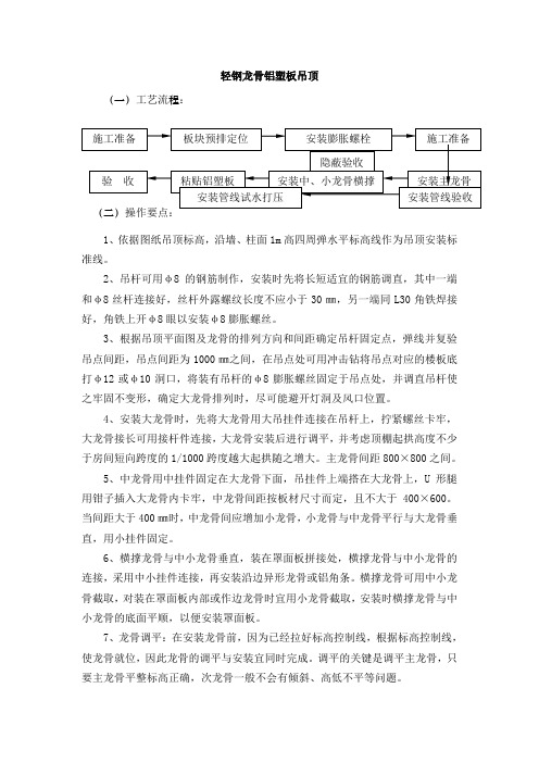 轻钢龙骨铝塑板吊顶施工工艺