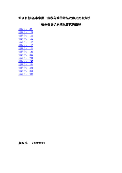 税务端各子系统报错代码图解