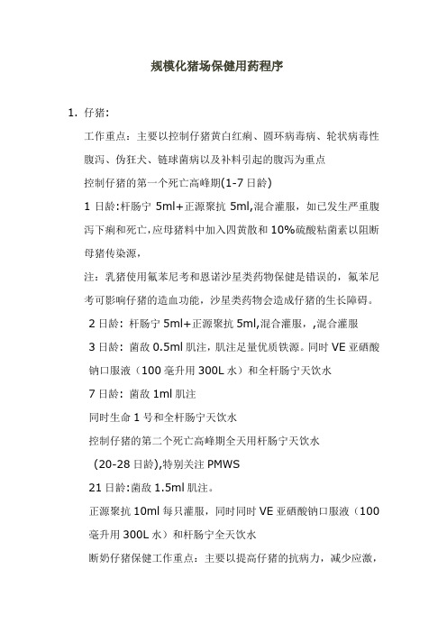 规模化猪场保健用药程序