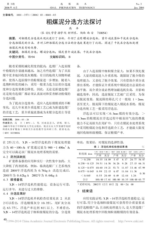 粗煤泥分选方法探讨_高丰