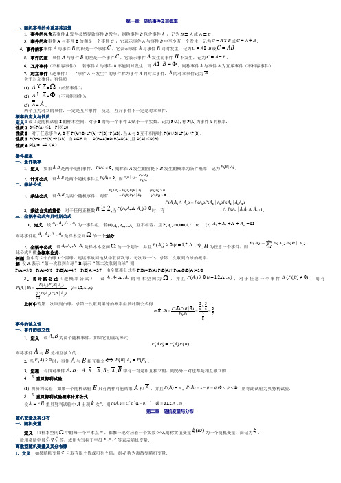 概率论与数理统计(二)全部公式