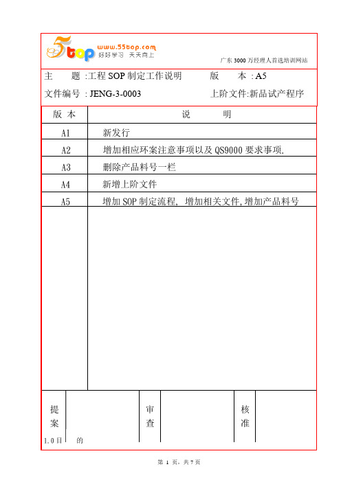 工程SOP工作说明