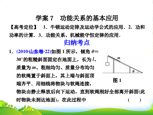 高考物理二轮 专题7功能关系的基本应用课件