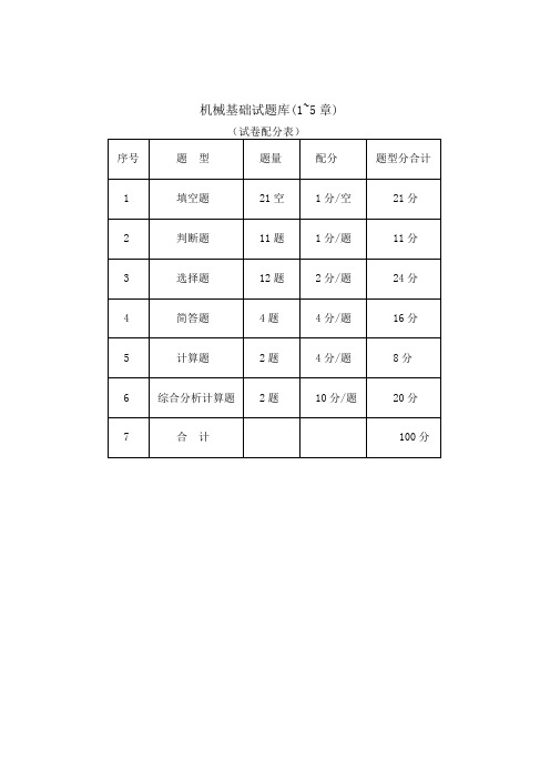中职机械专业试题库-机械基础