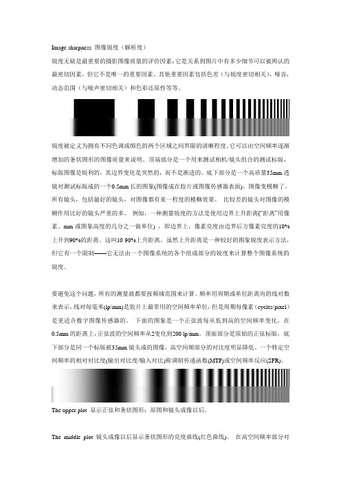 锐度(解析度)MTF定义及测试