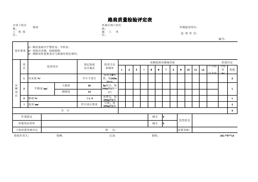 高速公路路肩评定表
