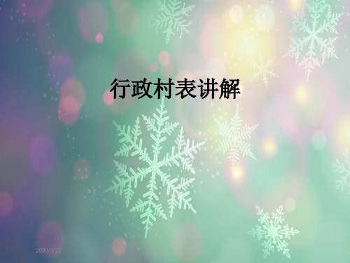 行政村表讲解