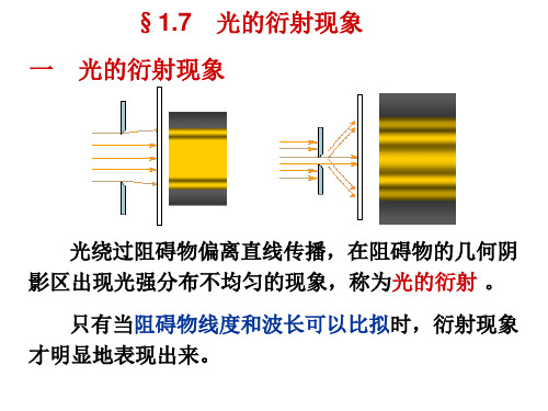 第七讲 光的衍射 惠更斯菲涅耳原理