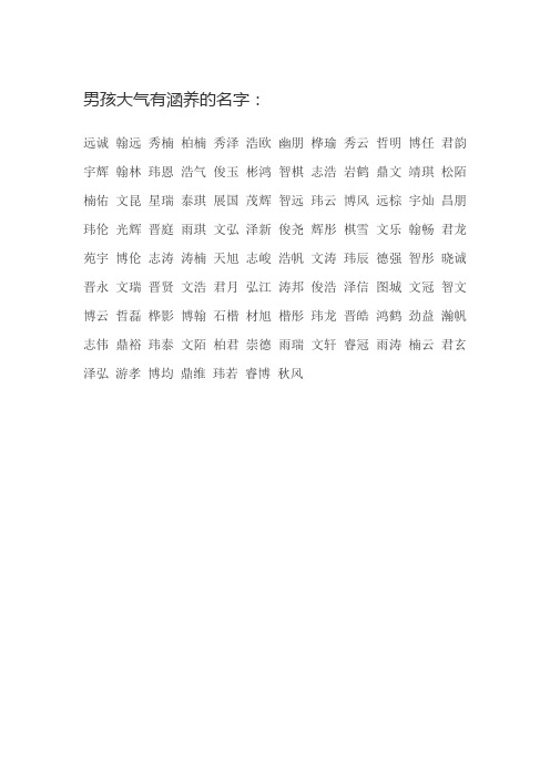 男孩大气有涵养的名字