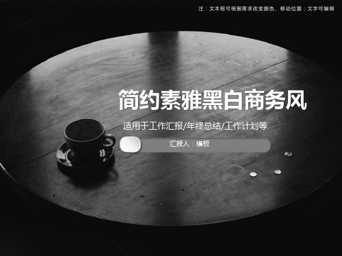 简约素雅黑白商务风PPT模板