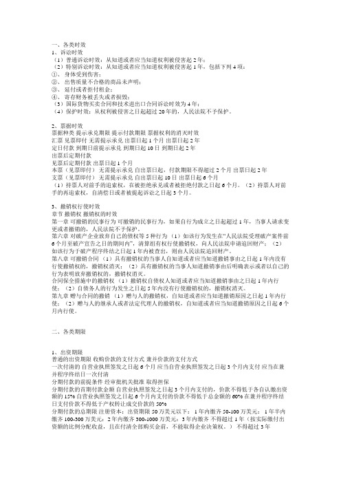 各类时效